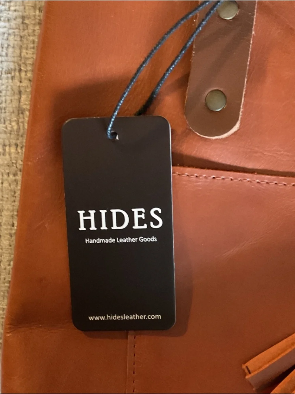 Hides Leather Tote Bag Hazelnut Brown Tassels NWT - Picture 2 of 13